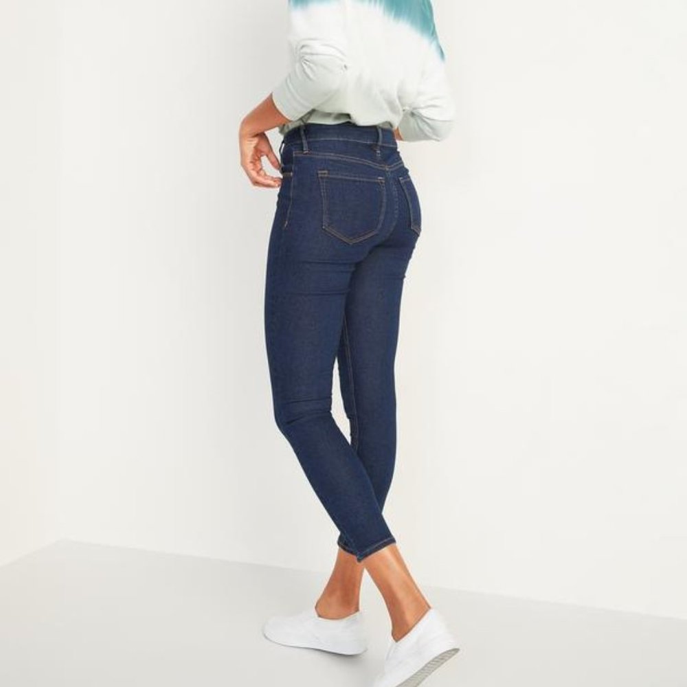 Old Navy High-Waisted Dark-Wash Super Skinny Ankle Jeans for Women New - Picture 2 of 6
